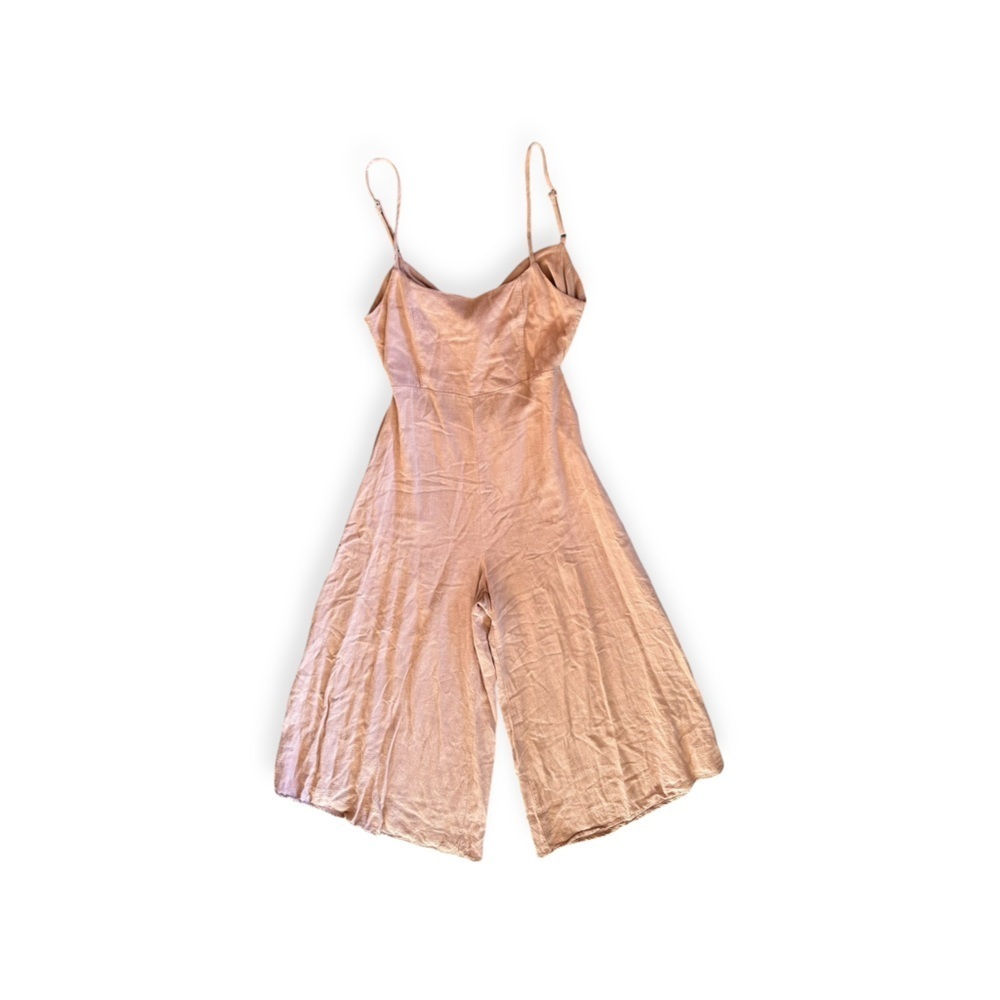 Silky Mauve Wide-Leg Jumpsuit with Spaghetti Straps